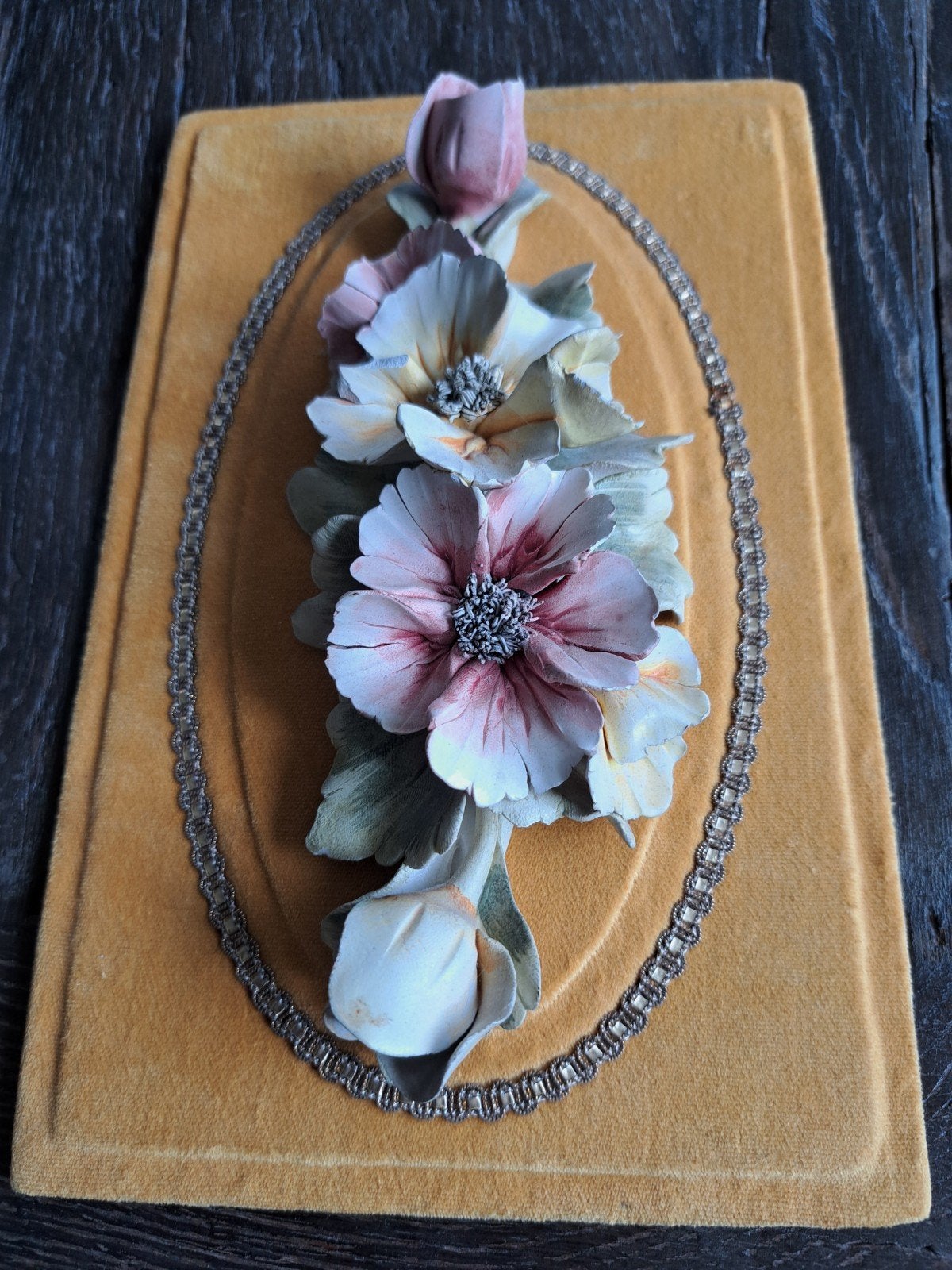 Vintage Capodimonte Porseleinen Bloemen Wanddecoratie, Ophalen of Verzenden