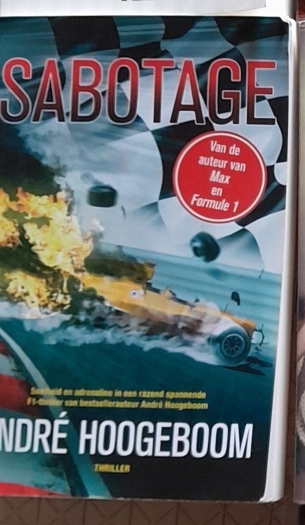 Hoogeboom Andre : Sabotage een formule I-thriller, Ophalen of Verzenden, Zo goed als nieuw, Hoogeboom Andre
