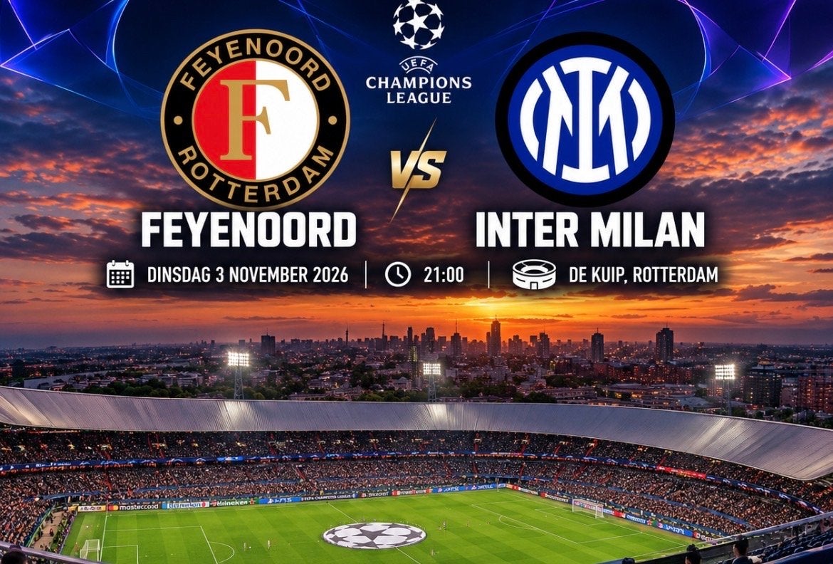 Kaartje feyenoord VS Inter chapions league Vak VV, Tickets en Kaartjes, Europa of Champions League
