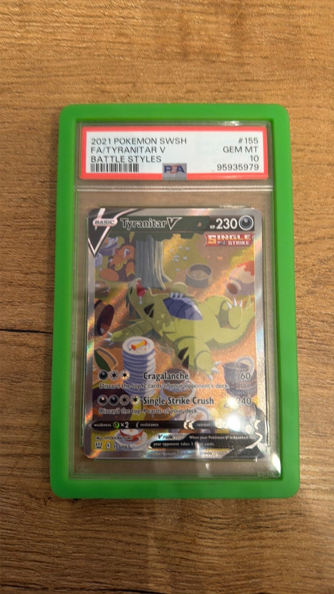 Tyranitar v 155 psa 10, Ophalen of Verzenden, Zo goed als nieuw