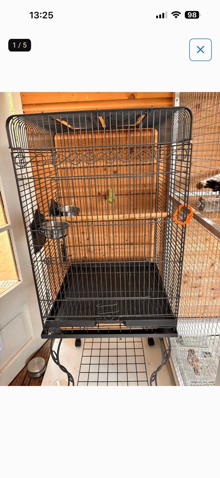 Papegaaienkooi, Dieren en Toebehoren, Vogels | Hokken en Kooien, Ophalen, Zo goed als nieuw, Metaal, Vogelkooi