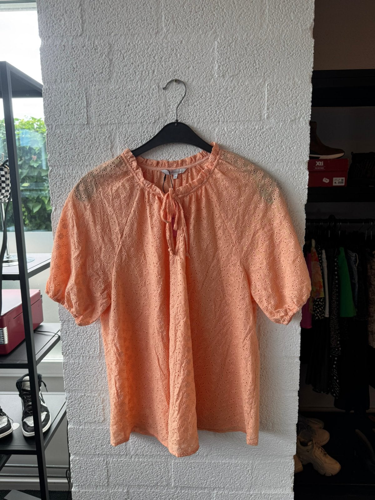 Ms mode top maat 44 pastel oranje, Ophalen of Verzenden, Zo goed als nieuw, Maat 42/44 (L), Oranje