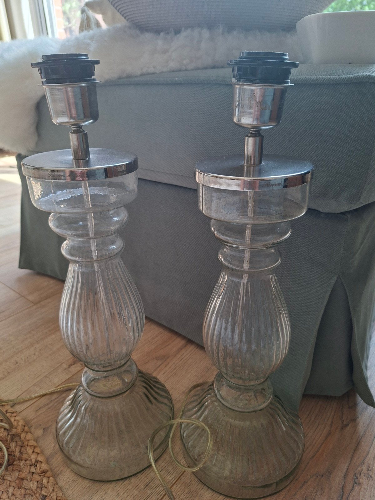 Riviera maison lampen voeten 2!, Ophalen, Glas, Minder dan 50 cm