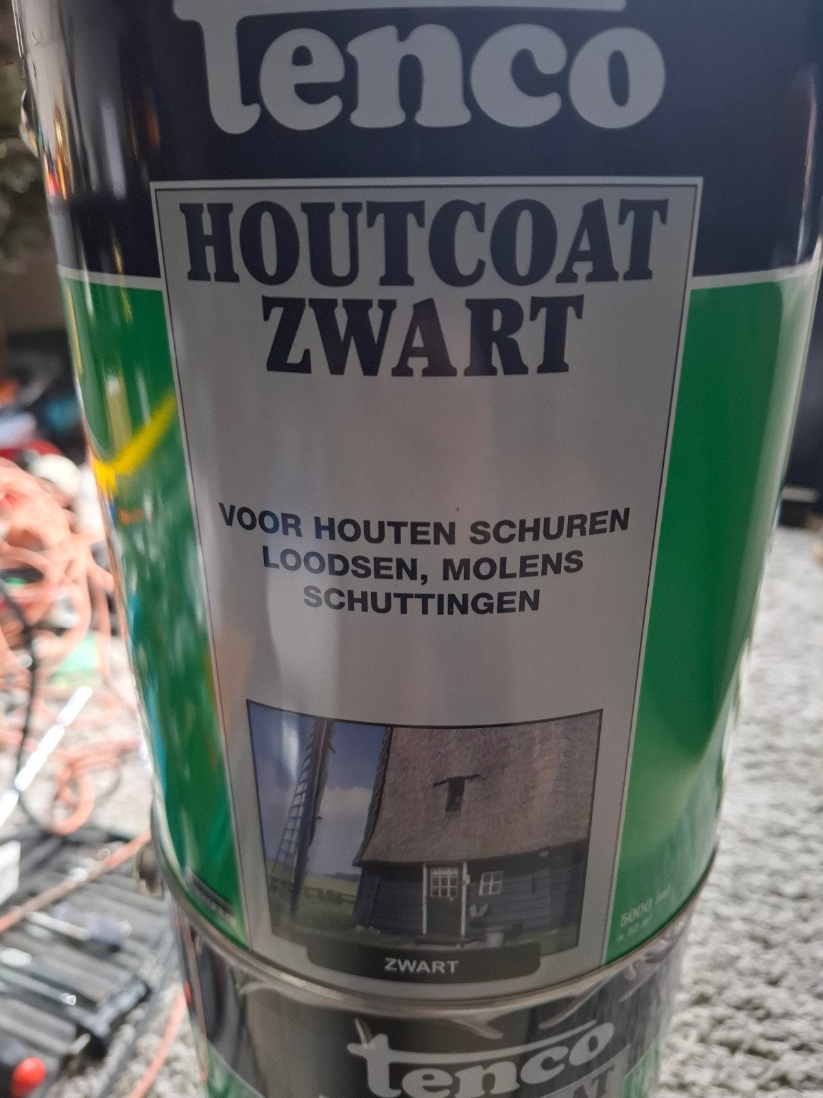 Tenco houtcoat zwart 5 liter, 5 tot 10 liter, Zwart, Nieuw, Beits