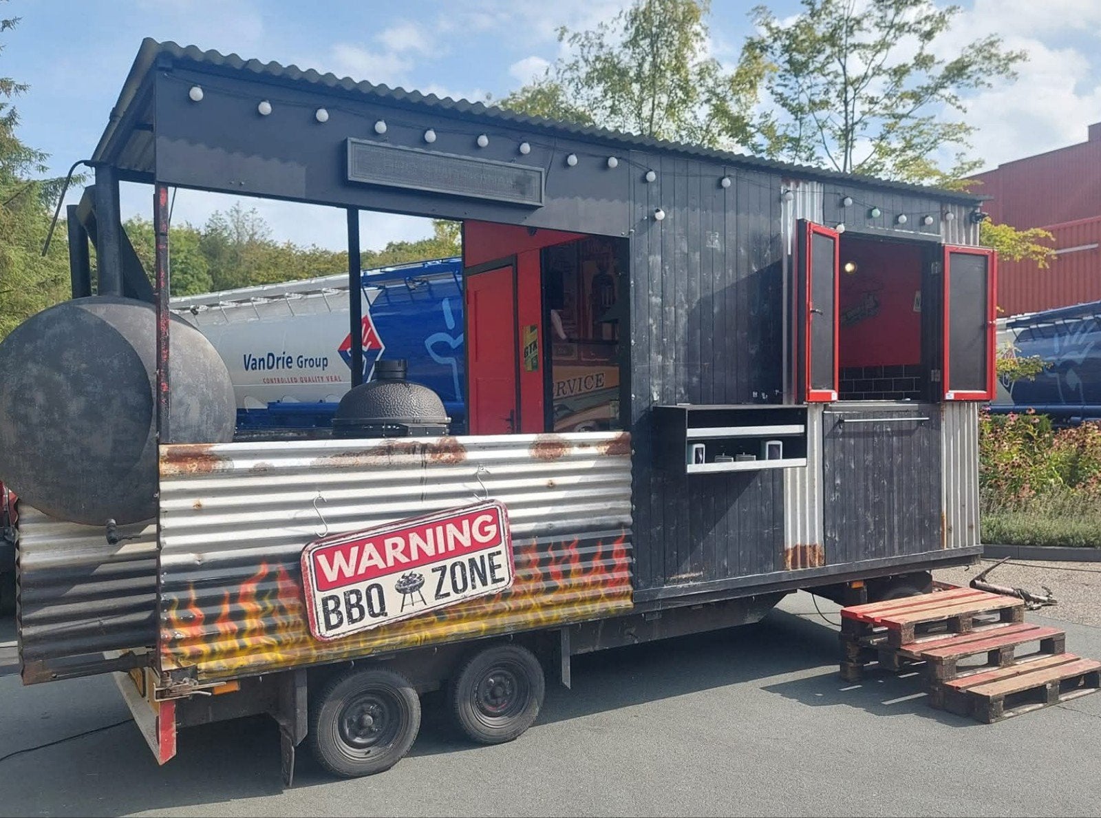 BBQ FOODTRUCK AANHANGER, Ophalen, Gebruikt