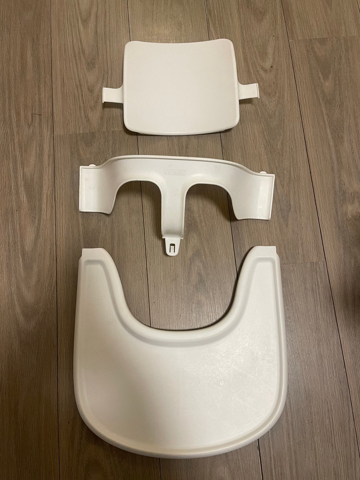 Stokke Tripp Trapp Baby Set en Eetblad/Tray - Wit, Ophalen of Verzenden, Gebruikt, Meegroeistoel, Afneembaar eetblad