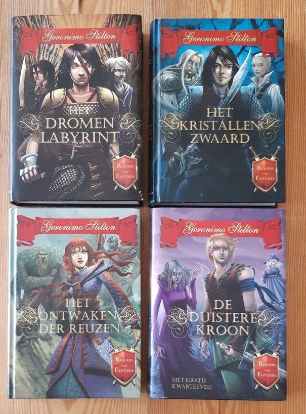 Geronimo Stilton: Ridders van Fantasia, serie van 4 boeken, Ophalen of Verzenden, Zo goed als nieuw, Geronimo Stilton