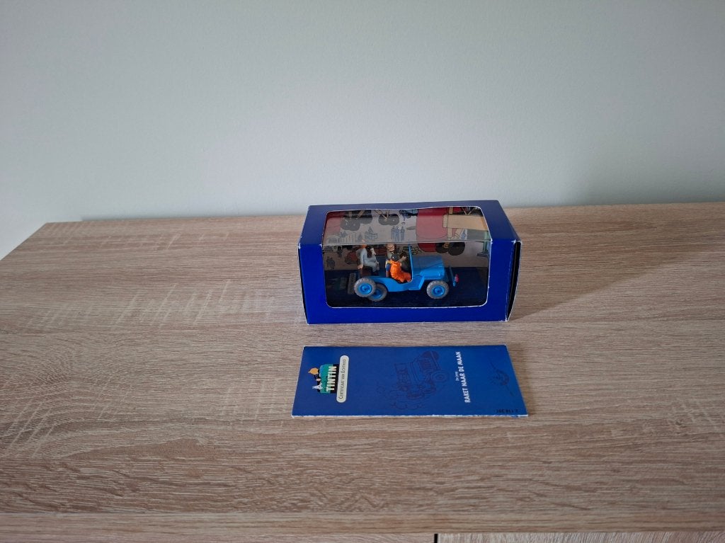 Kuifje auto 001 De Jeep uit Raket naar de maan, Verzamelen, Ophalen of Verzenden, Kuifje, Gebruikt, Beeldje of Figuurtje
