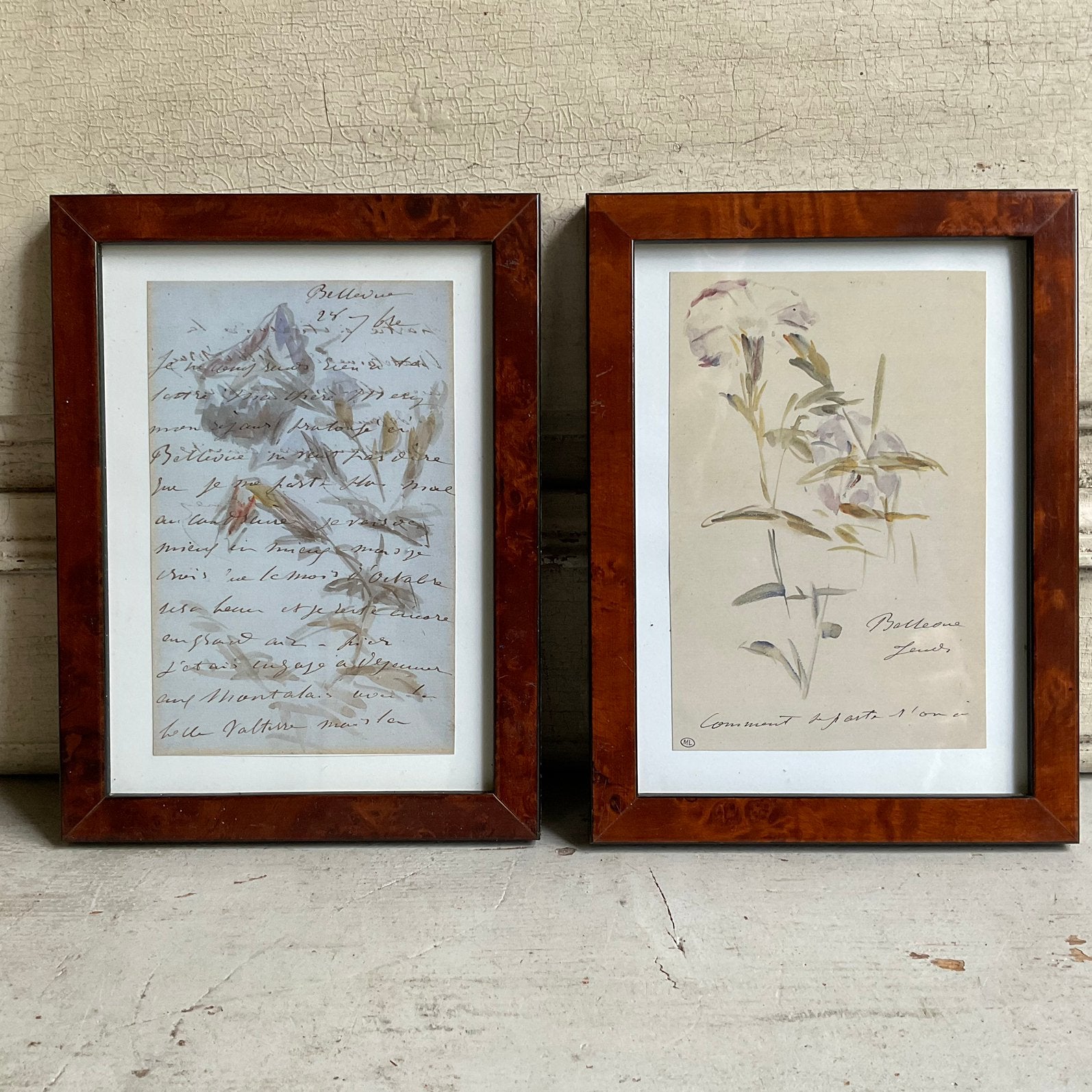 Sale 2 wortelnoten lijstjes samen €15 set B *tres belle*, Ophalen of Verzenden, Hout
