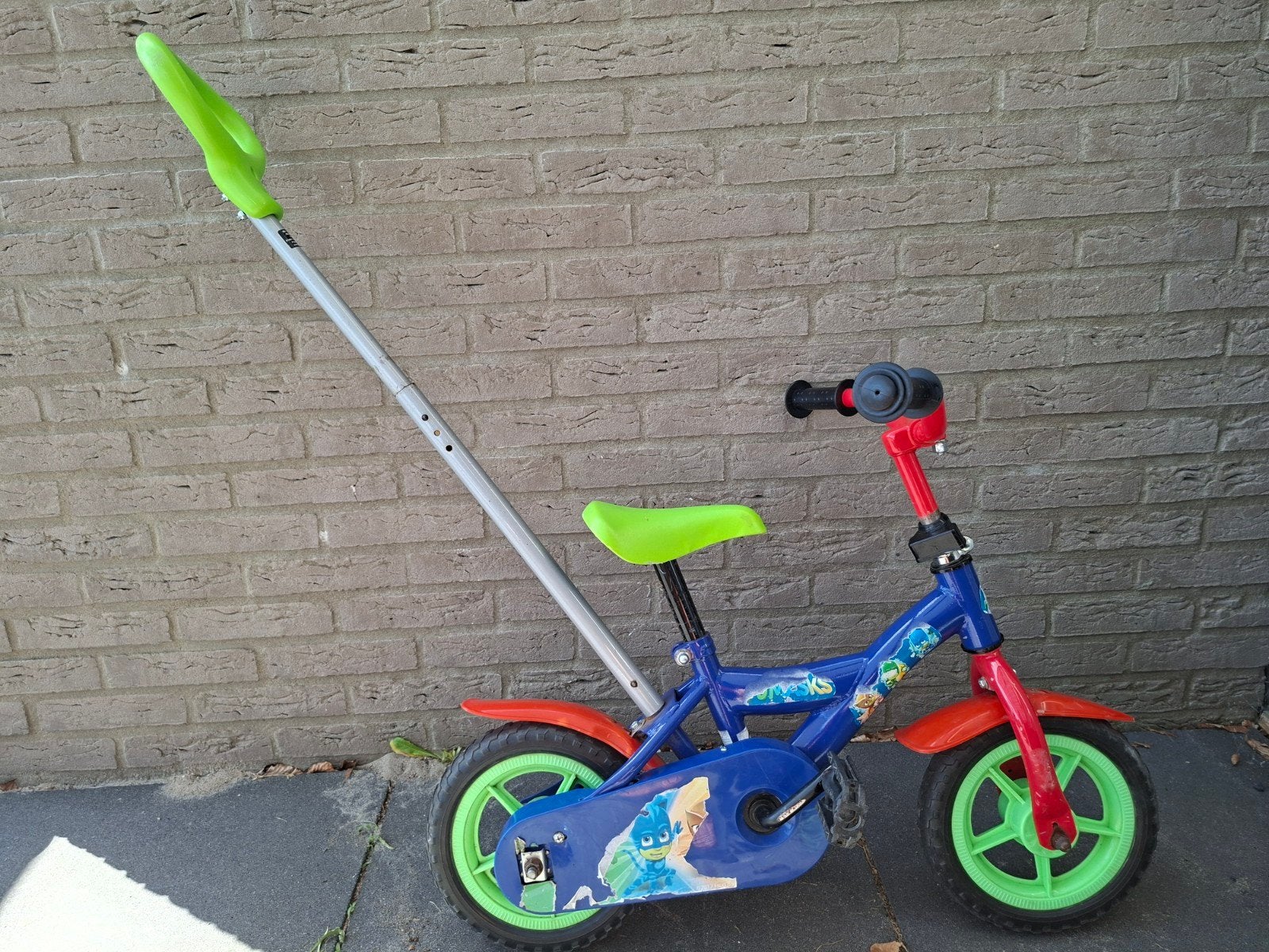 PJ Masks kinderfiets met duwstang, Ophalen