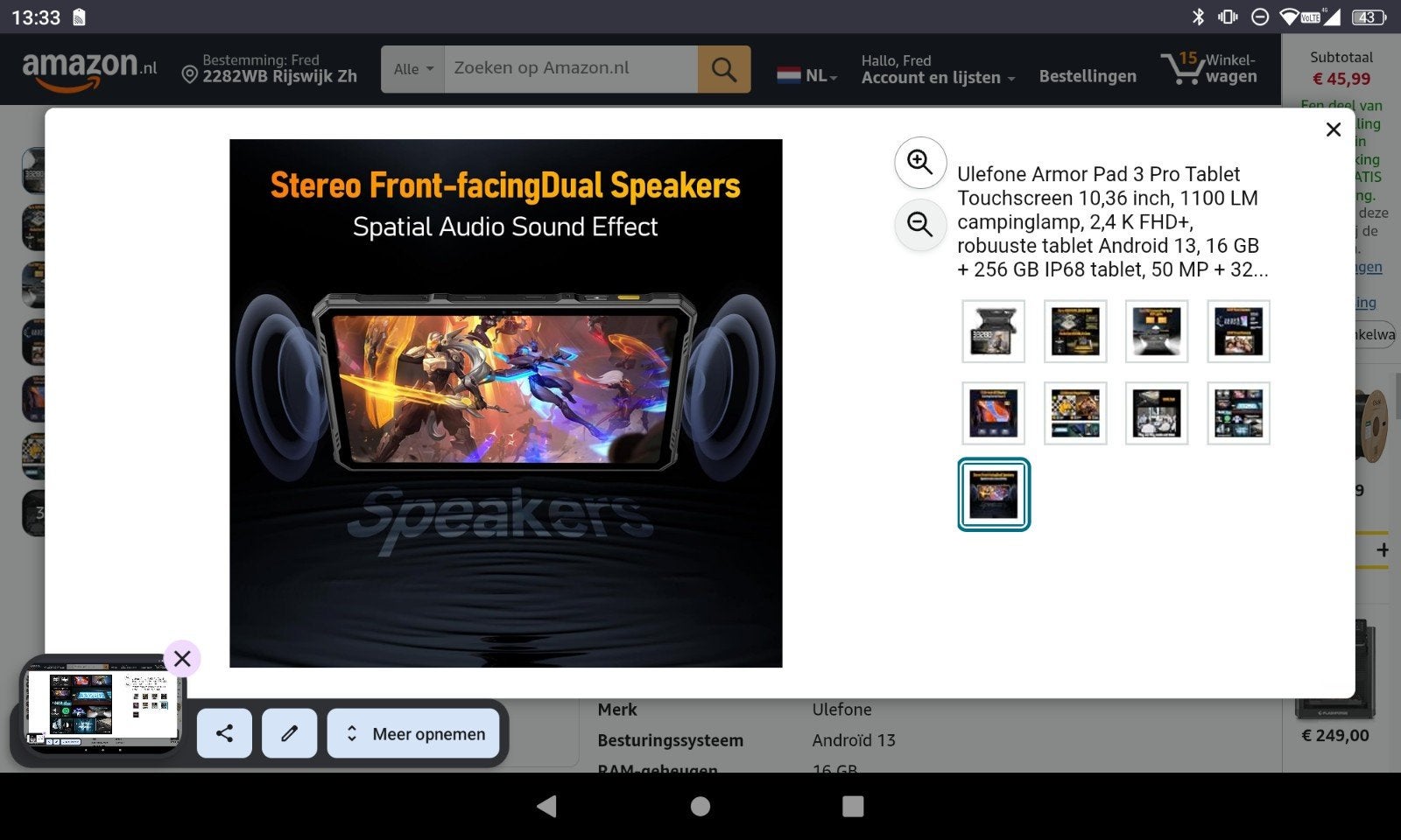Ulefone Armor Pad 3 Pro - Zo goed als nieuw, Ophalen