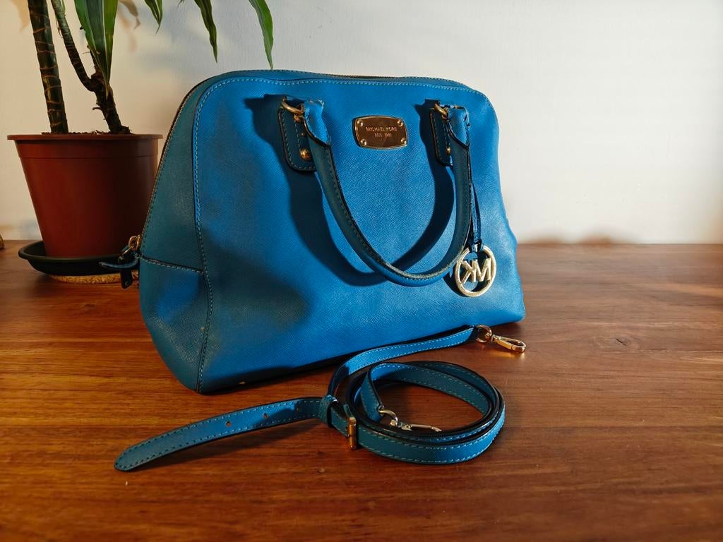 Michael Kors Handtas - Blauw Turkoois, Sieraden, Tassen en Uiterlijk, Tassen | Damestassen, Ophalen of Verzenden, Gebruikt, Blauw