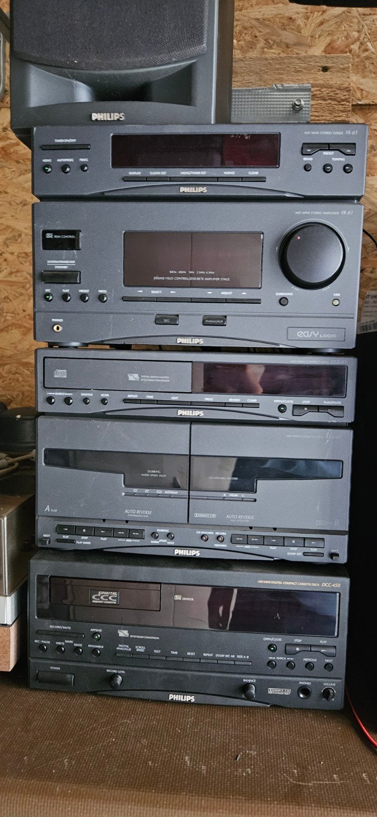 Philips Hifi Set met Tuner, Versterker, CD, cassette &, Audio, Tv en Foto, Ophalen, Philips, Gebruikt, Cassettedeck