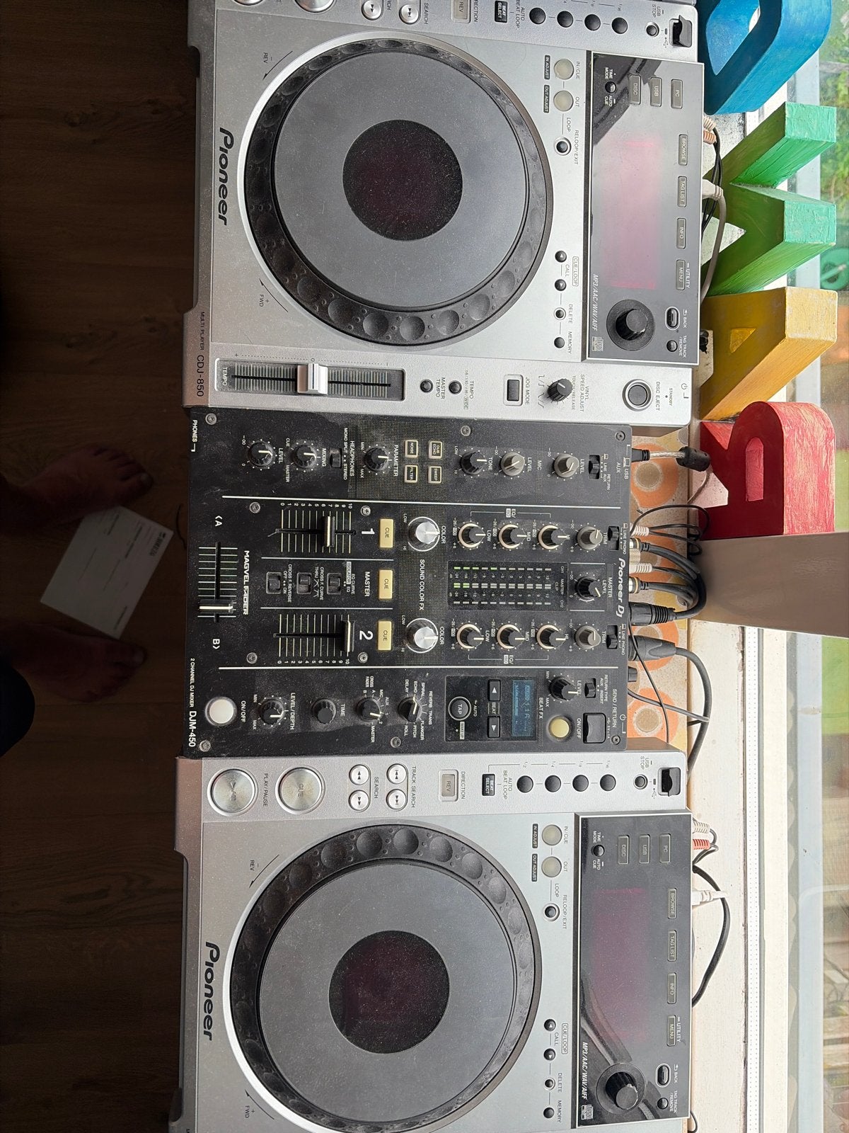 Pioneer DJ set: CDJ-850 (2x) en DJM-450, Muziek en Instrumenten, Dj-sets en Draaitafels, Ophalen of Verzenden, Gebruikt, Dj-set