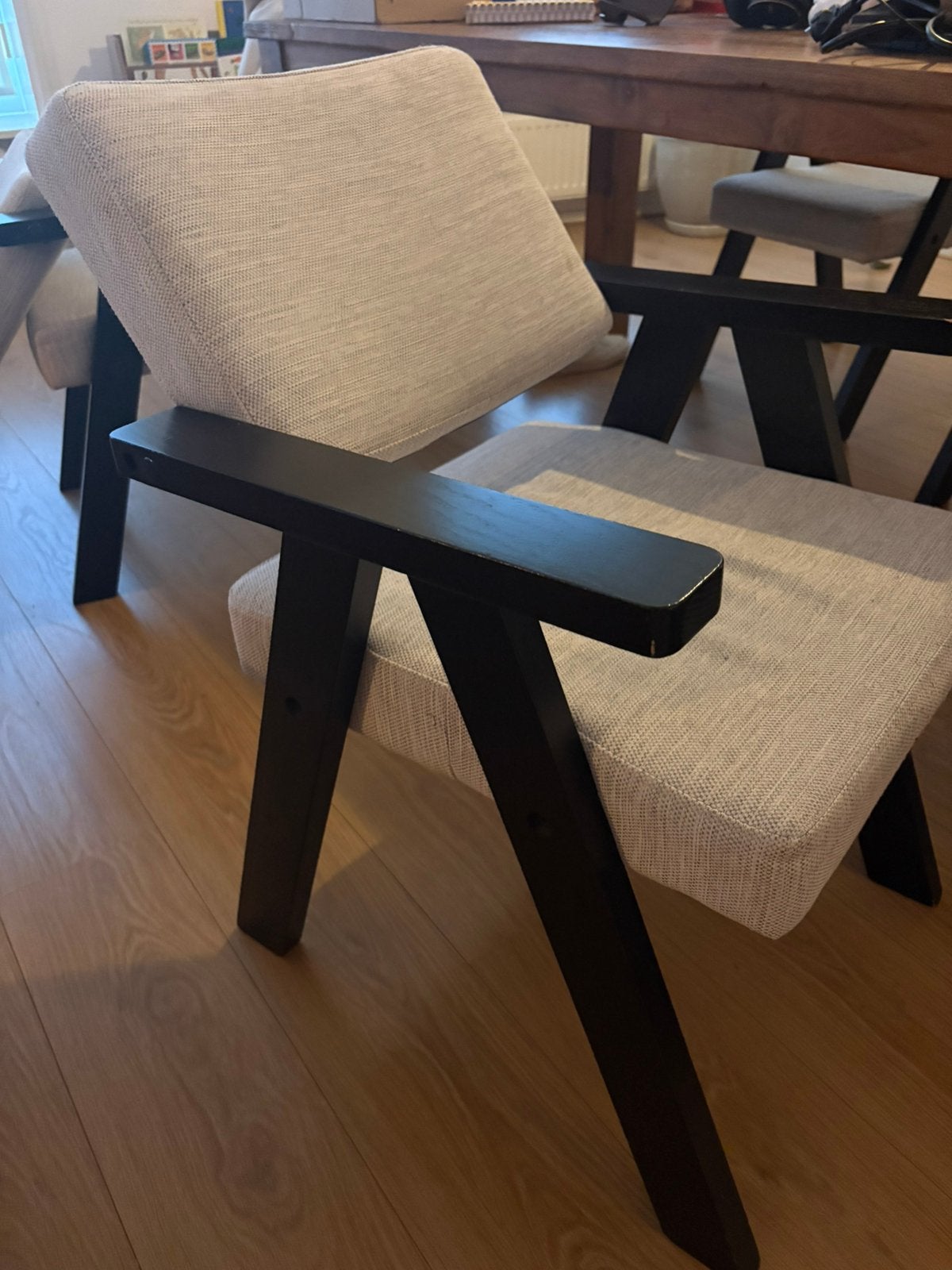 GRATIS 4 Eetkamerstoelen, zsm ophalen, Ophalen, Gebruikt, 100 tot 150 cm, Vierkant
