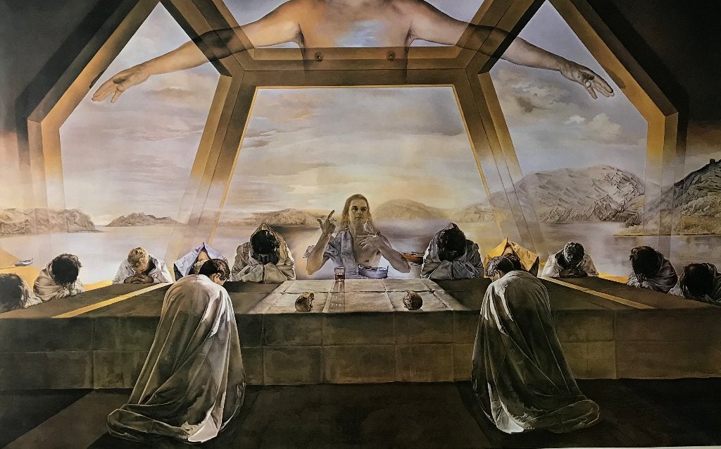 Poster 1973 The sacrament of the of the last supper - Dali, Rechthoekig Liggend, Ophalen of Verzenden, Zo goed als nieuw, A1 t/m A3