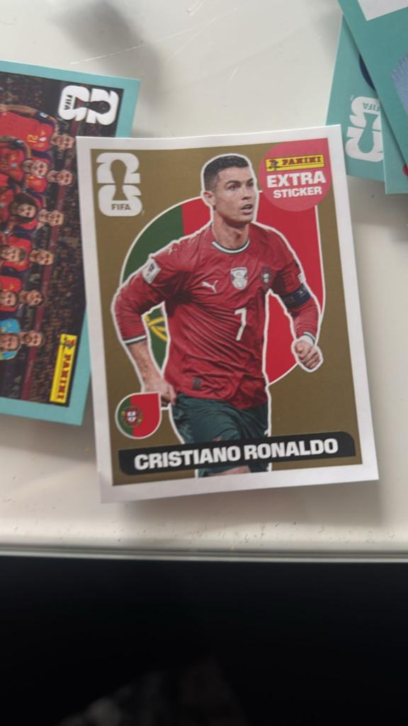 Panini Cristiano Ronaldo gold card, Ophalen of Verzenden, Nieuw, Sticker