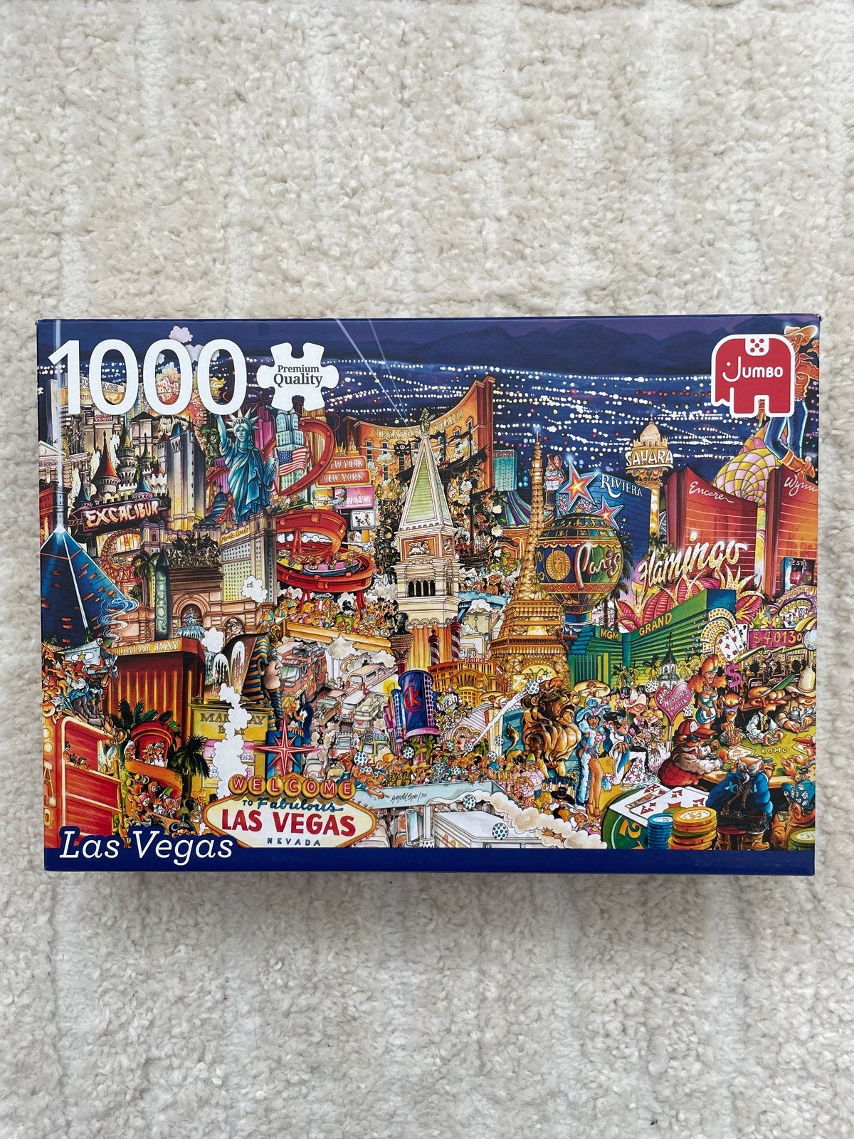 Jumbo Legpuzzel Las Vegas 1000 stukjes, Ophalen of Verzenden, 500 t/m 1500 stukjes, Zo goed als nieuw, Legpuzzel