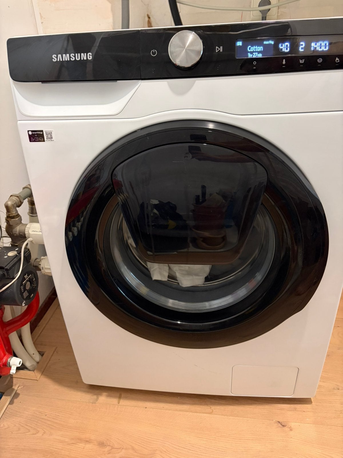 Samsung Addwash Washing Machine 9kg, Ophalen, 1200 tot 1600 toeren, Gebruikt, 8 tot 10 kg