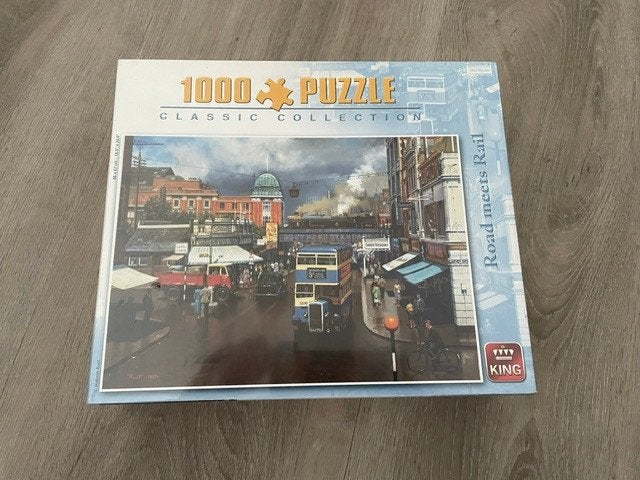 Nieuwe legpuzzel (King) Road meets rail 1000 stukjes, Ophalen of Verzenden, 500 t/m 1500 stukjes, Nieuw, Legpuzzel