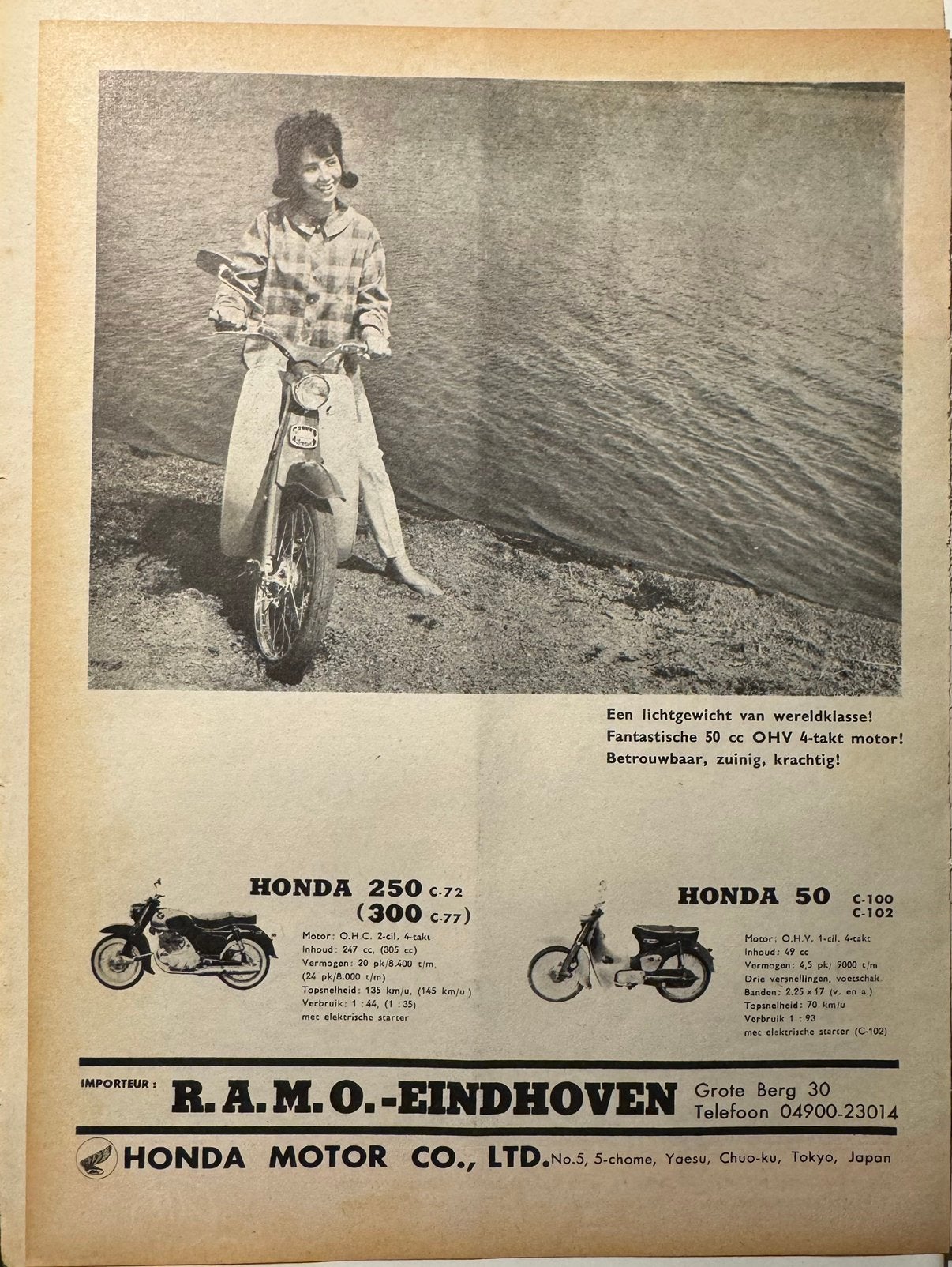 Advertentie Honda 50 C-100 C-102 C-72 C-77, Verzenden, Zo goed als nieuw, Motoren