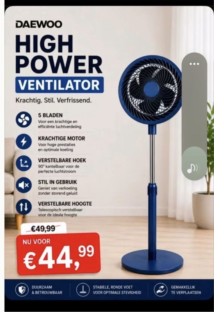 Ventilator, Ophalen of Verzenden, Nieuw, Statiefventilator