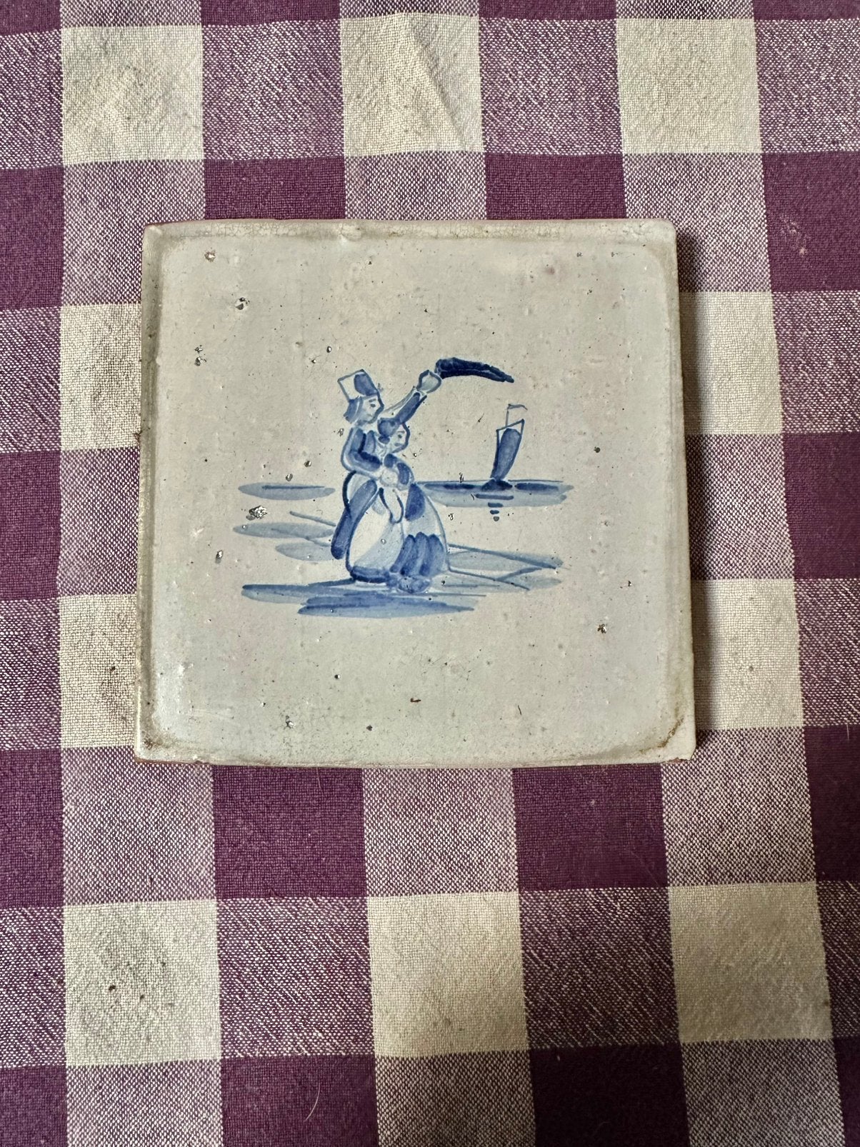 Oude delftsblauwe tegel, Ophalen of Verzenden