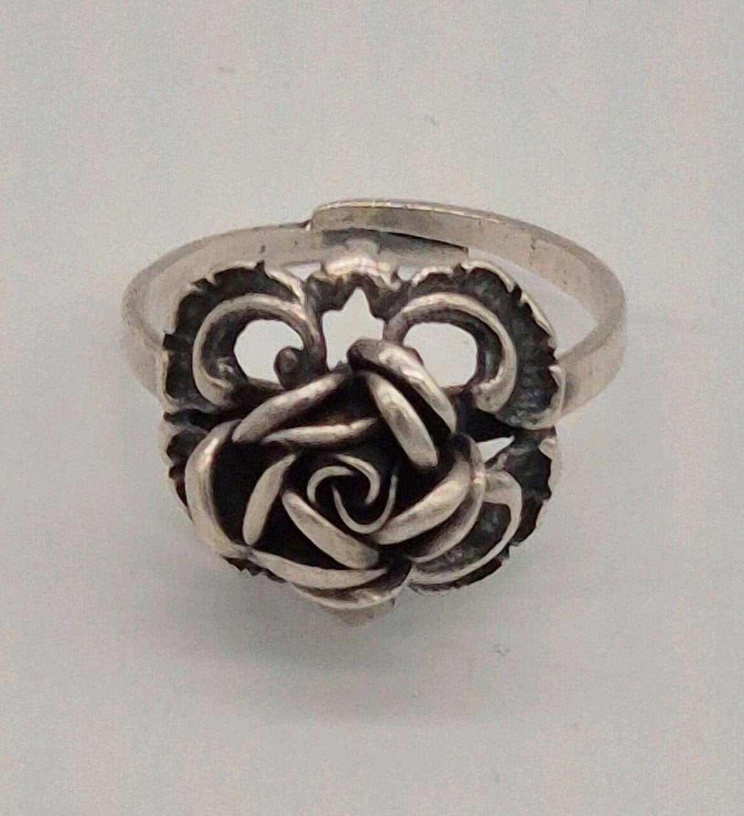 Zilveren TEKA 925 ring met roos design maat 20, Verzenden, Zilver, Zilver, Dame