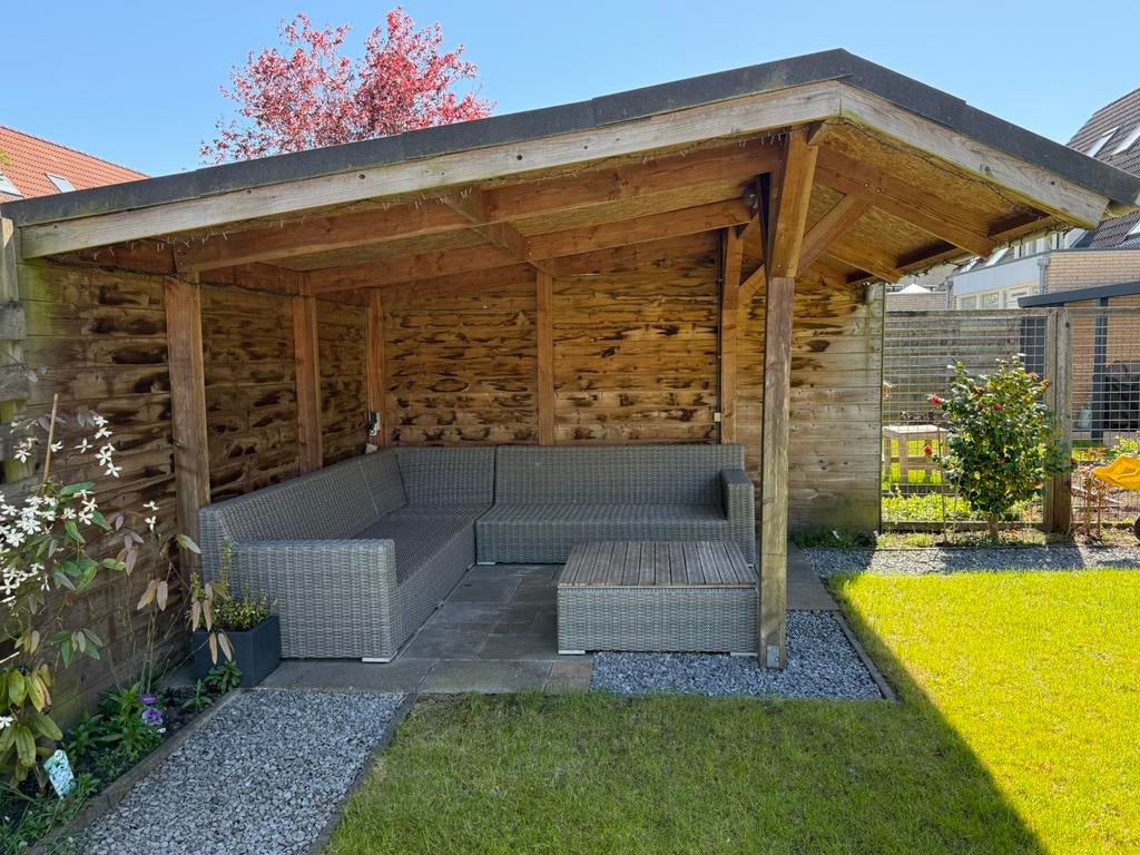 Houten veranda met aquaplan dak, Ophalen, Gebruikt, Veranda