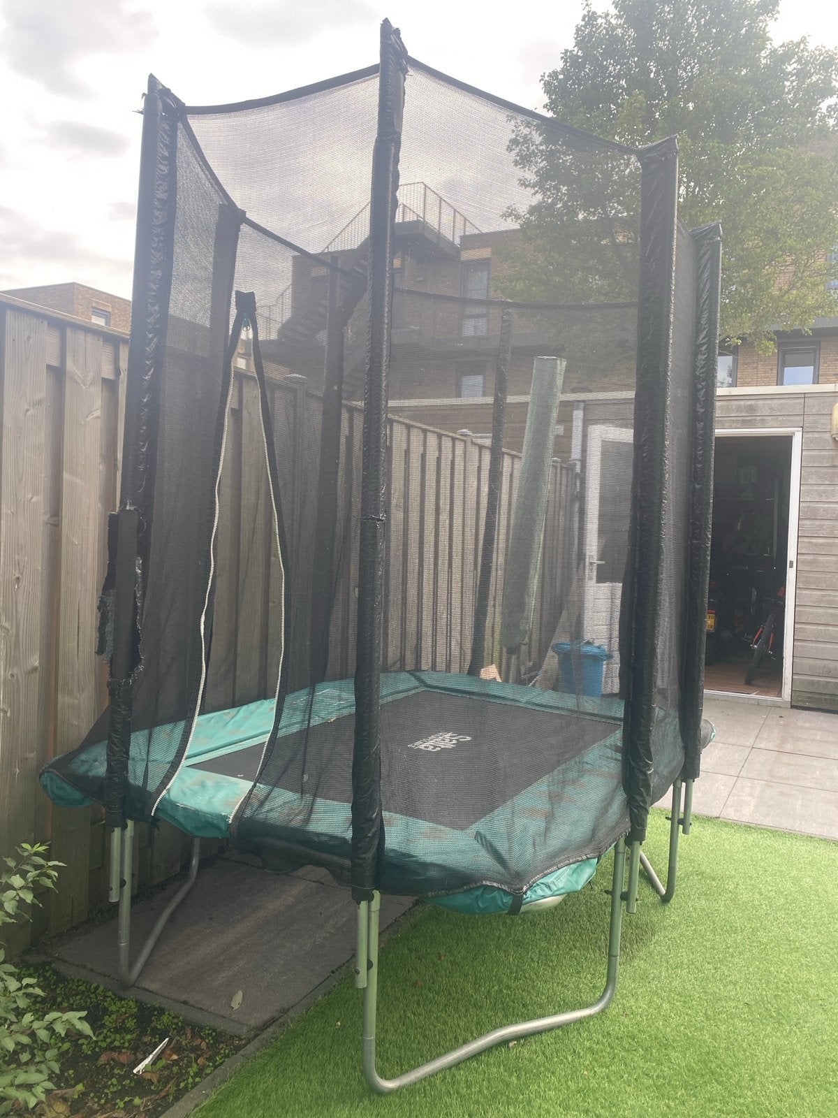 Salta Combo Trampoline 214x153cm Groen, Ophalen of Verzenden, Gebruikt