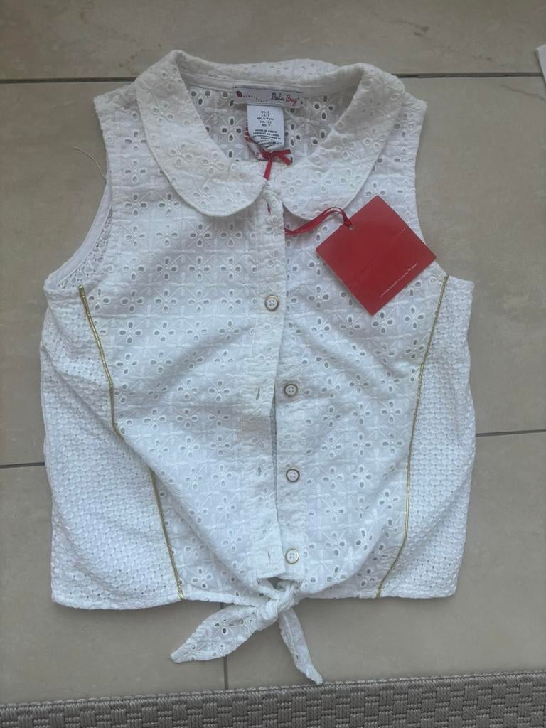 Nieuw wit blouse Nula Bug maat 122, Ophalen of Verzenden, Nieuw, Meisje, Overhemd of Blouse