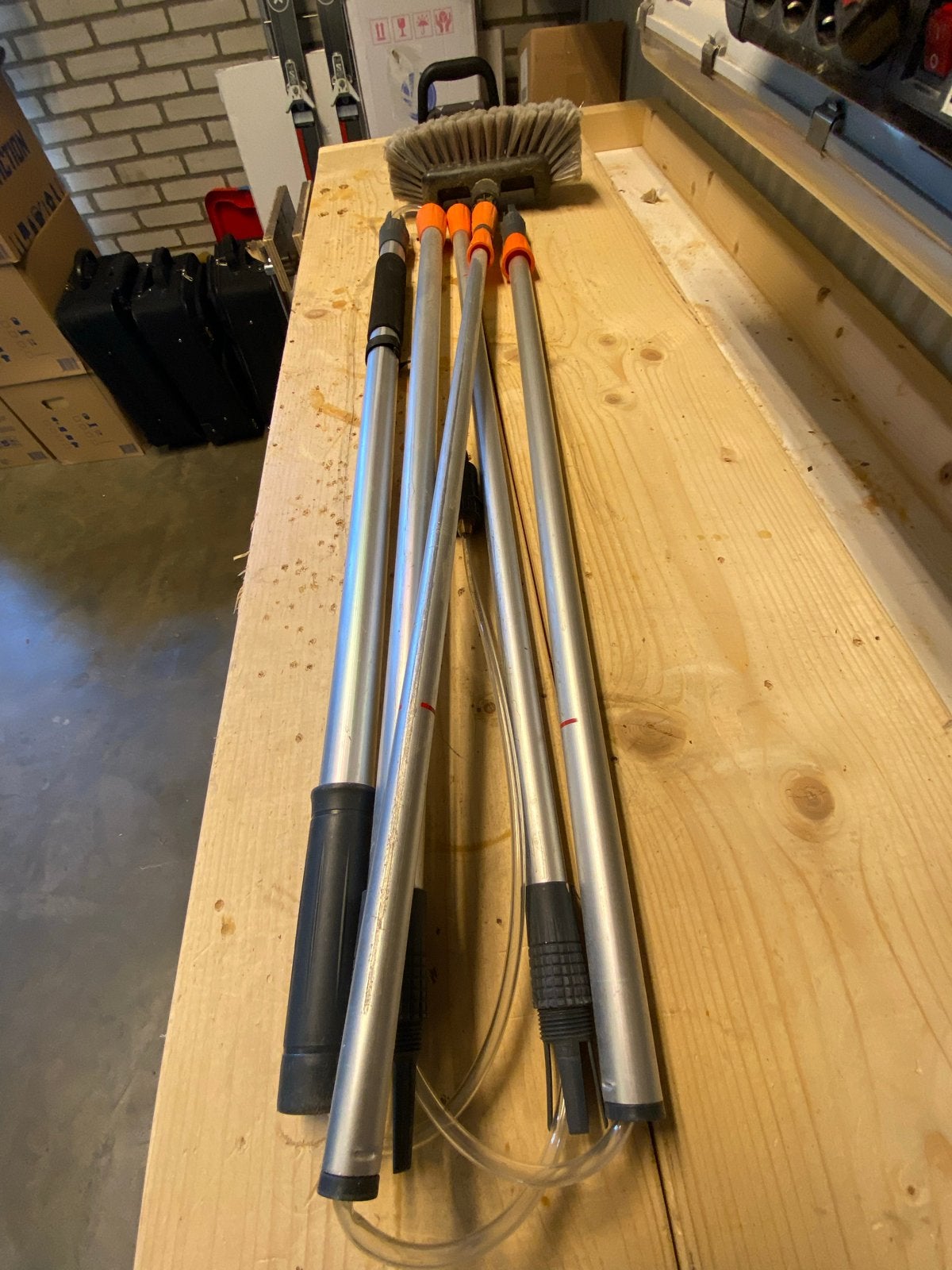 Aluminium Telescoopsteel met Borstel - 5-delig, Ophalen, Gebruikt