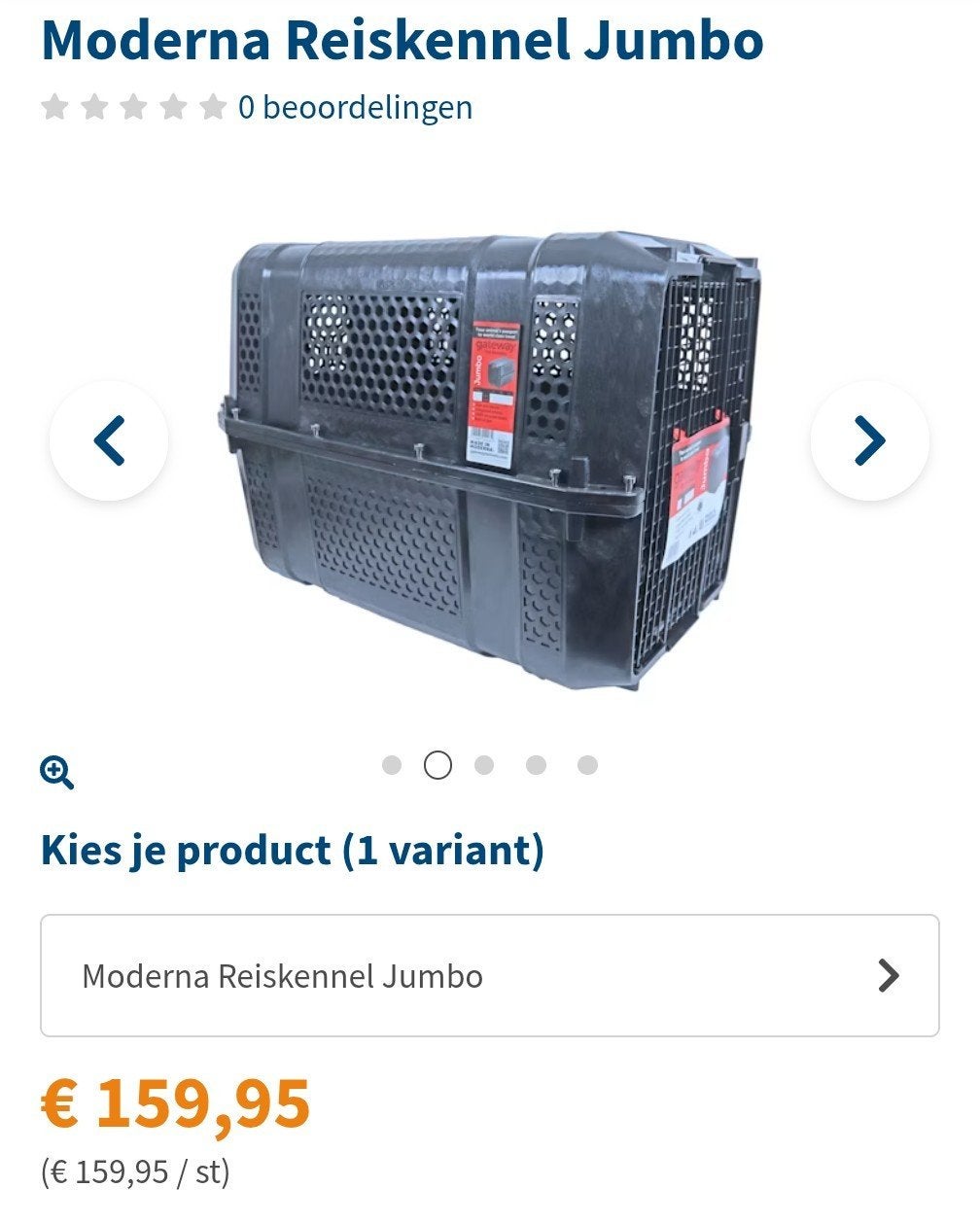 Moderna Reiskennel Jumbo – Slechts één keer gebruikt!, Ophalen, Zo goed als nieuw