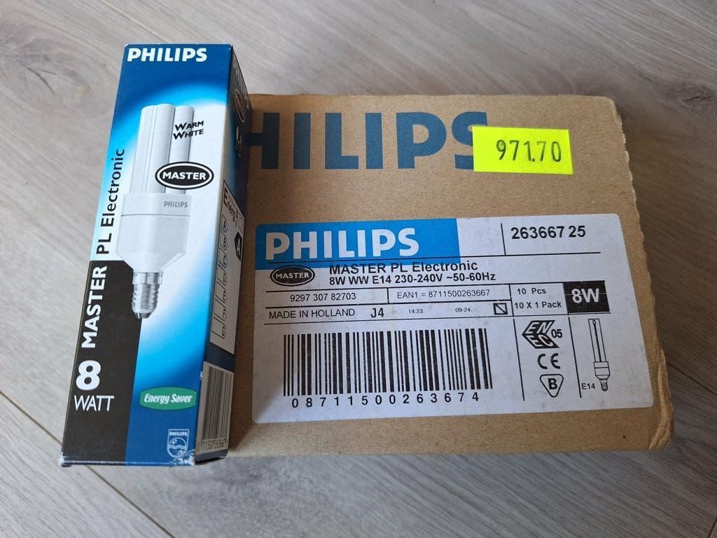 Philips spaarlampen PL-E 10stuks, Minder dan 30 watt, Soft of Flame, E14 (klein), Nieuw