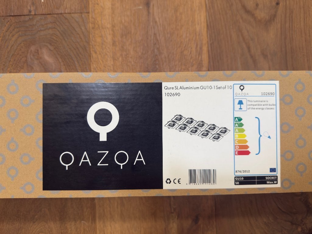 10 QAZQA inbouw spotjes aluminium GU10 max 50W, Ophalen, Halogeen, GU10, Nieuw