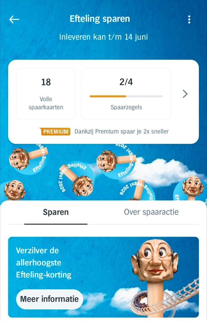 15x Efteling spaarkaart Albert Heijn (korting tickets), Verzamelen, Albert Heijn, Ophalen