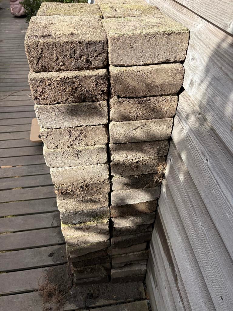 Klinkers stenen 15x15 cm voor tuin - ca. 112 stuks, Tuin en Terras, Gebruikt, Klinkers, Beton, 5 tot 10 m²