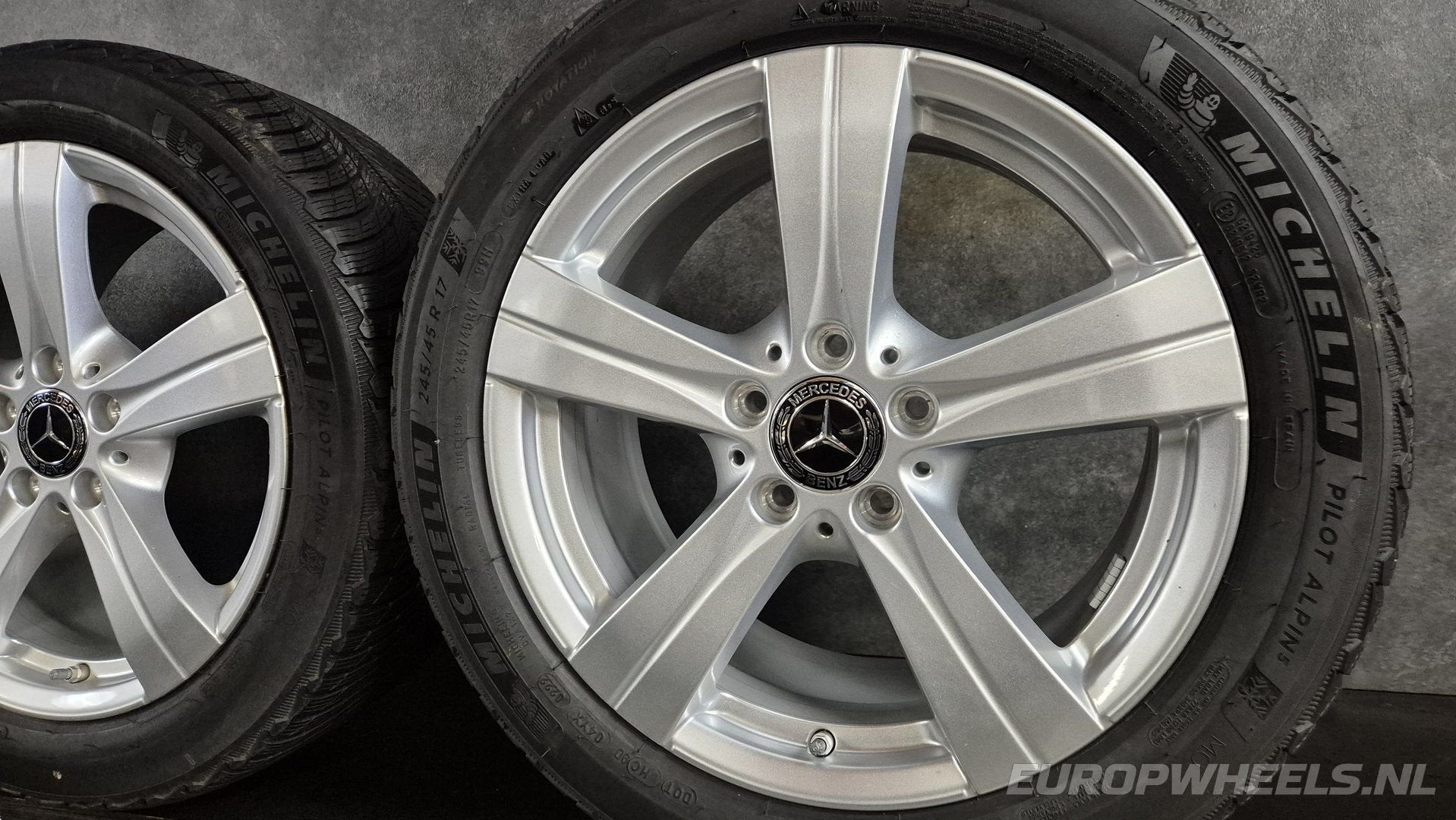 17 inch Mercedes velgen C klasse W206 S206 winterbanden DEMO, Gebruikt, -, -, Banden en Velgen