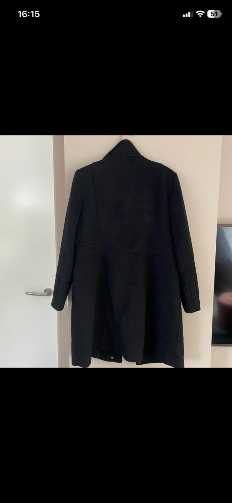 Esprit zwarte jas/mantel, Kleding | Dames, Ophalen, Zo goed als nieuw, Maat 42/44 (L), Zwart