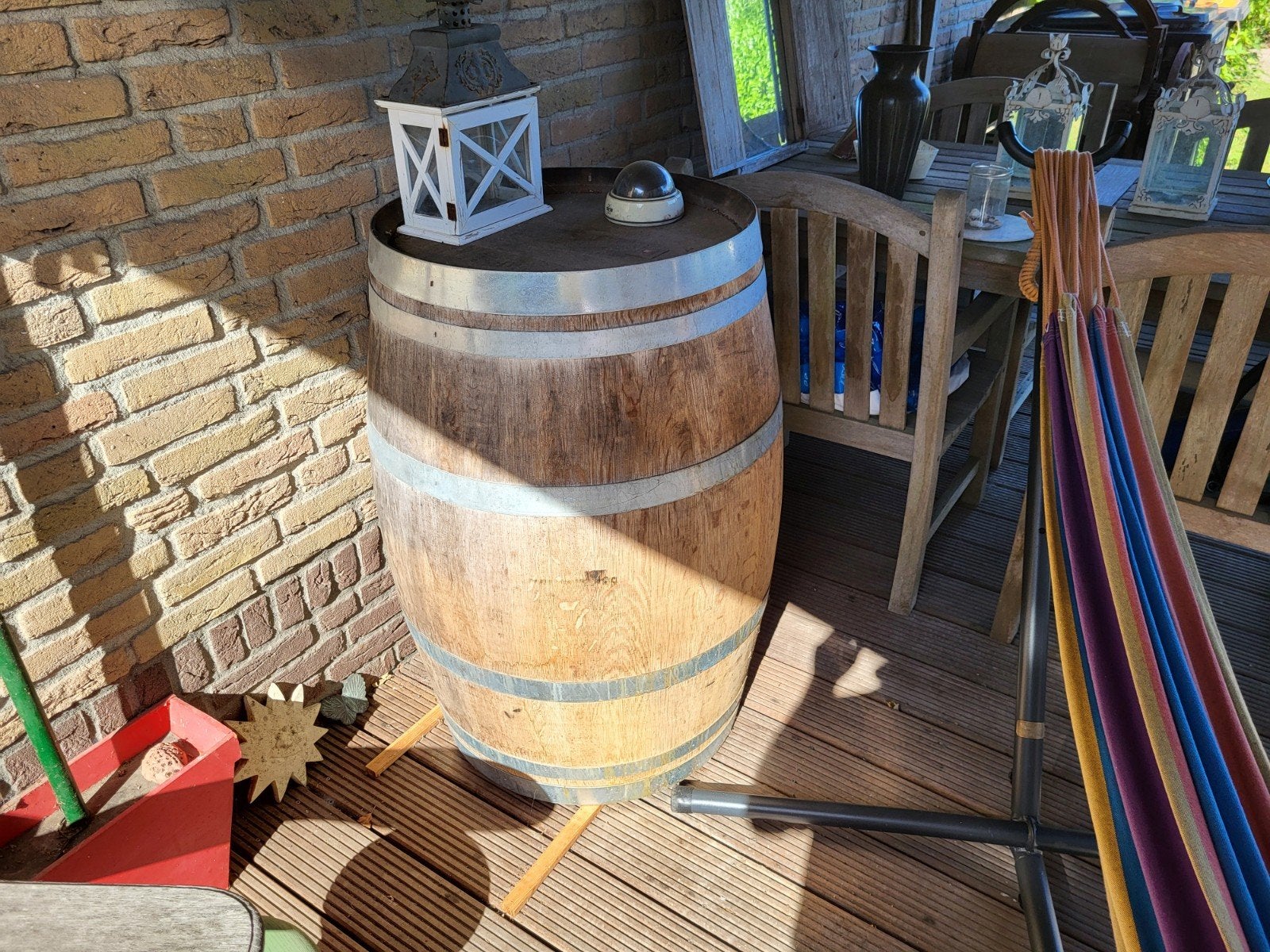 Regenton Wijnvat Eiken hout, Ophalen, Zo goed als nieuw