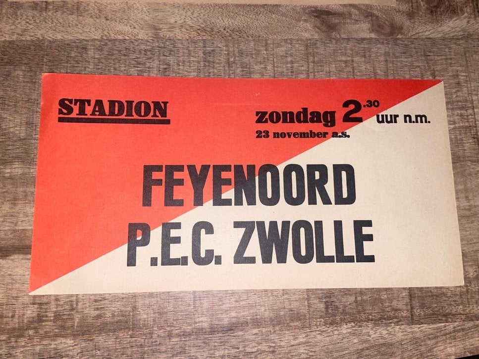 Feyenoord- pec Zwolle tramkaart, Ophalen of Verzenden, Gebruikt, Feyenoord, Overige typen