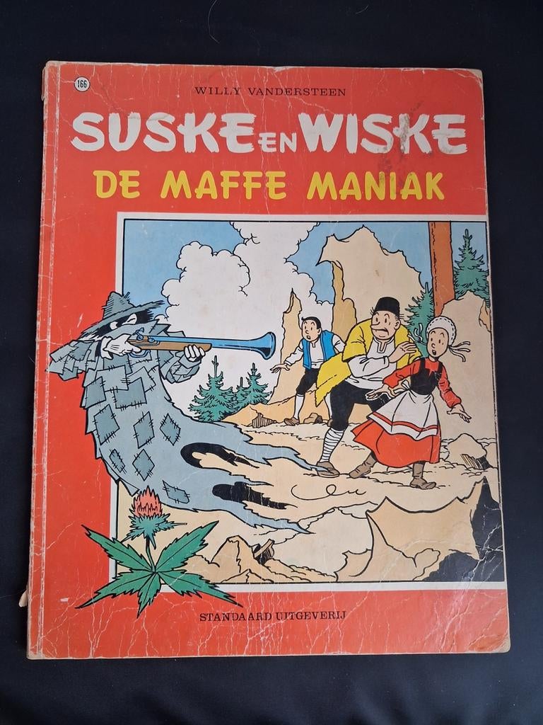 Suske en Wiske - nr. 166 De Maffe Maniak - eerste druk, Gelezen, Willy Vandersteen, Eén stripboek, Ophalen of Verzenden