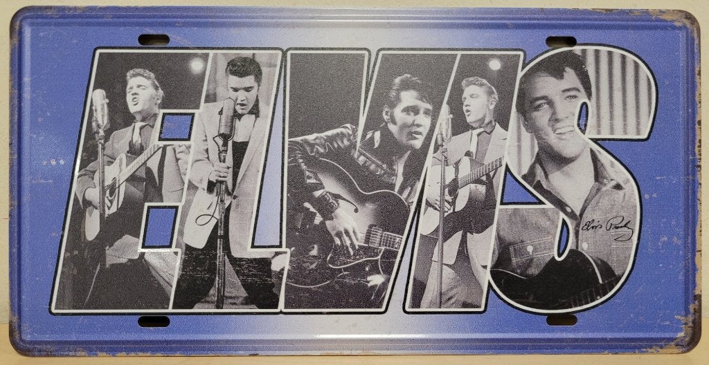 Elvis presley letters license plate reclamebord van metaal