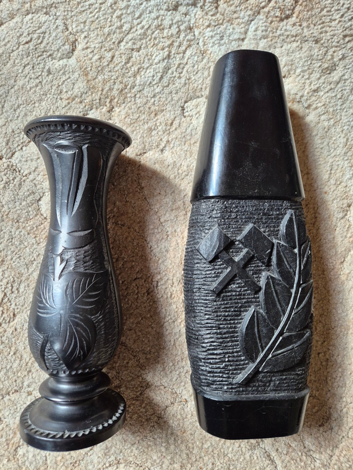 2x Steenkolen vazen, Antiek en Kunst, Ophalen