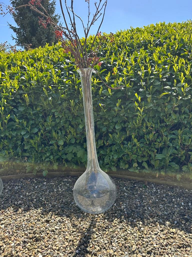Dutz Design Lange Glazen Bol Vaas 100 cm, Huis en Inrichting, Woonaccessoires | Vazen, Zo goed als nieuw, Overige kleuren, 75 cm of meer