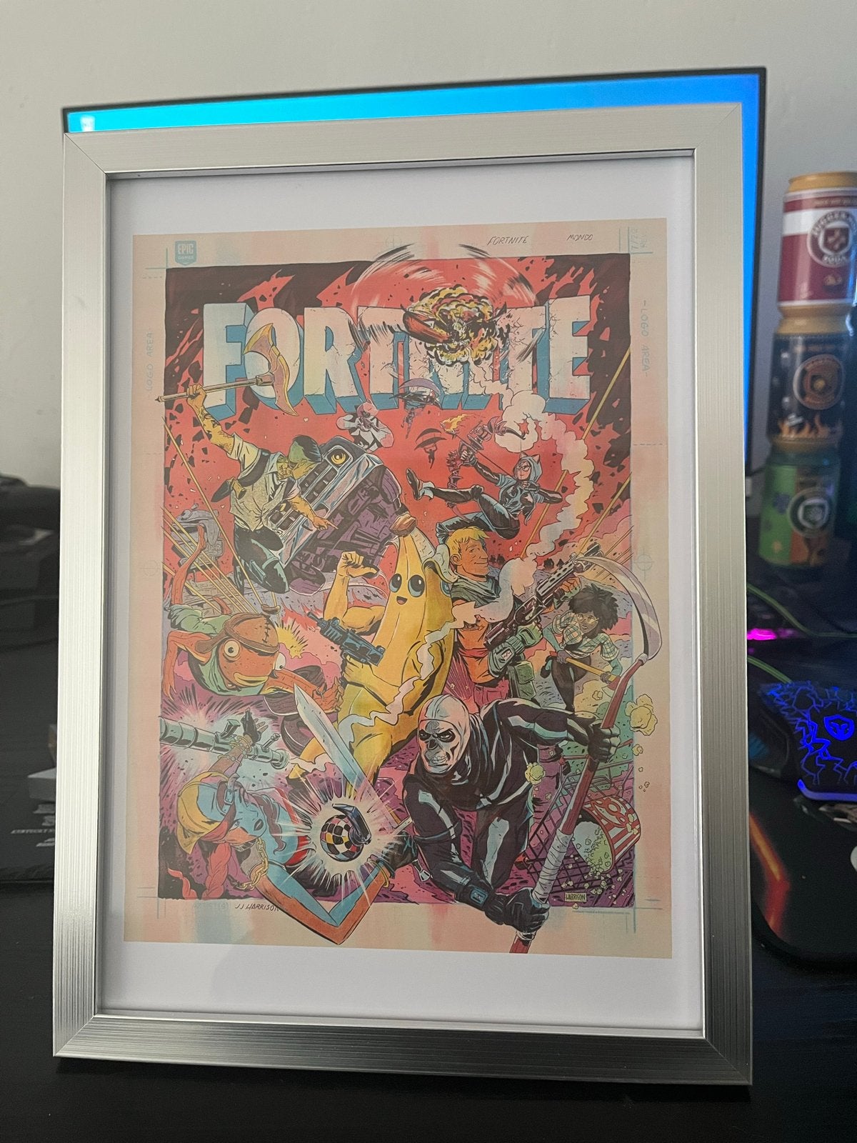 Fortnite Poster met Lijst (nieuw), Ophalen, Rechthoekig Staand, Met lijst, A4 of kleiner