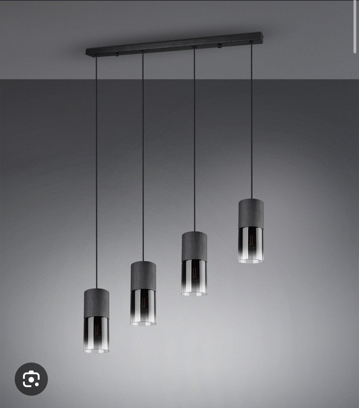 Design eettafel lamp robin - trio lightning, Huis en Inrichting, Lampen | Hanglampen, Zo goed als nieuw, Glas, Ophalen