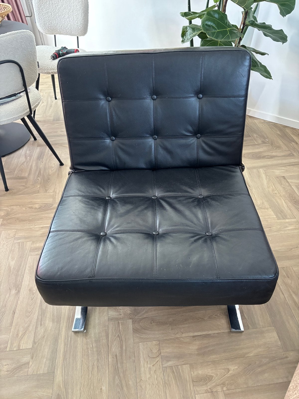 Barcelona stoel, Ophalen, Gebruikt, Eenpersoons, 80 cm