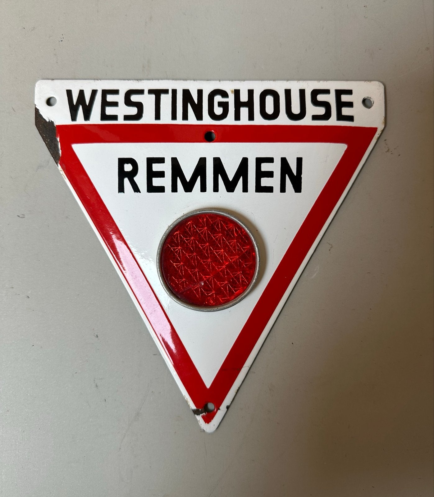 Vintage Westinghouse Remmen Emaille Reclamebord, Ophalen of Verzenden, Gebruikt, Overige typen