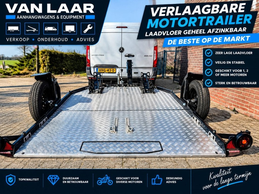 Afzinkbare Verlaagbare Opvouwbare Motortrailer 1/2 motoren, Auto diversen, Niet ingevuld, Nieuw, Niet ingevuld, Niet ingevuld